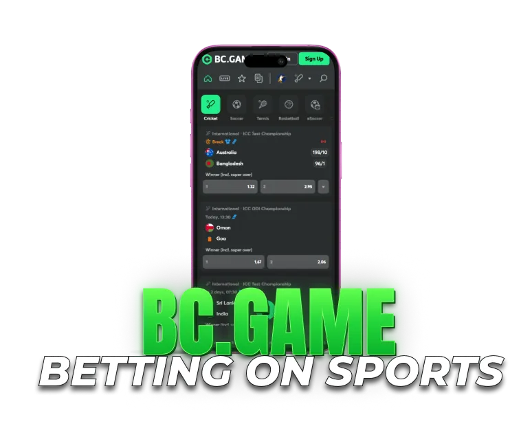 sports betting interface on mobile with available matches and betting odds.