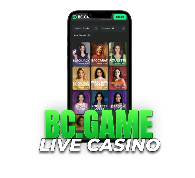 live casino on mobile with blackjack, baccarat, roulette and live dealer games.